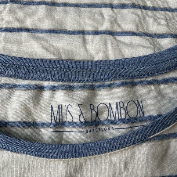 New Mus & Bombon Bornan Raya Azul Maxi Striped Dress  Sz S Viscose - Picture 8 of 12